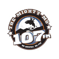 KIMO The Mighty Mo 107.3 FM logo